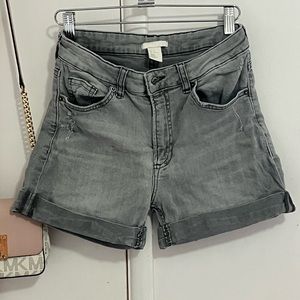 H&M Light Grey Denim Shorts